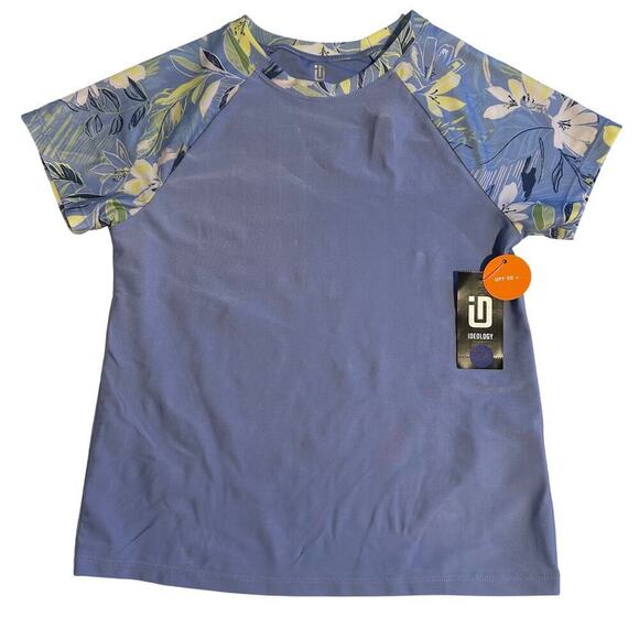 NWT Ideology Short Sleeve Rash Guard Top UPF 50+ Girls Large - Picture 1 of 8